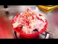 Rode bonen sorbet (patbingsu) - Korean straat eten
