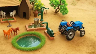 mini tractor making mini hand pump science project | DIY how to make cow shed