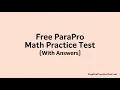 ParaPro Math Practice Test