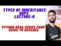 TYPES OF INHERITANCE OOPS LECTURE-6 PYTHON MEGA SERIES FROM BASIC TO ADVANCE