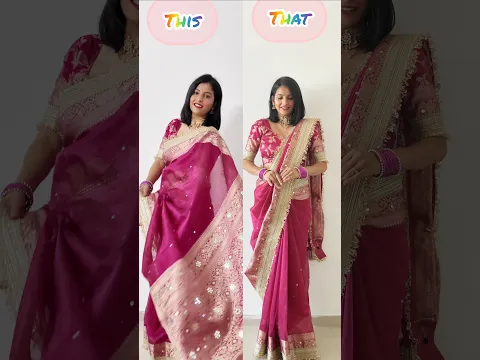 open pallu vs pleated pallu #sareedraping #saree
