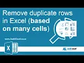 Delete duplicate rows based on multiple columns in Excel
