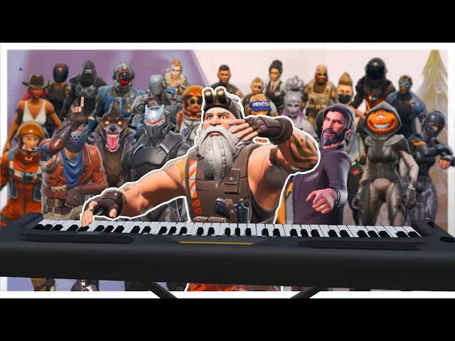 24 players plays "All I want for Christmas is you" on Fortnite piano