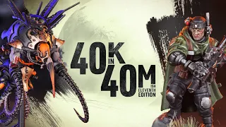 Who will run out of models first? Drukhari vs Astra Militarum. | 40k in 40m Warhammer battle!