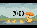 20 Minute Countdown Timer Rainy Day Ducks Rain Background Music