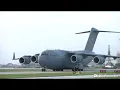 MILITARY PLANE C-17 Takes Off From Very Small Airport