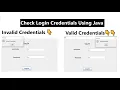 JDBC Project - checking Login credentials in Java using JDBC and MySql DataBase in Eclipse