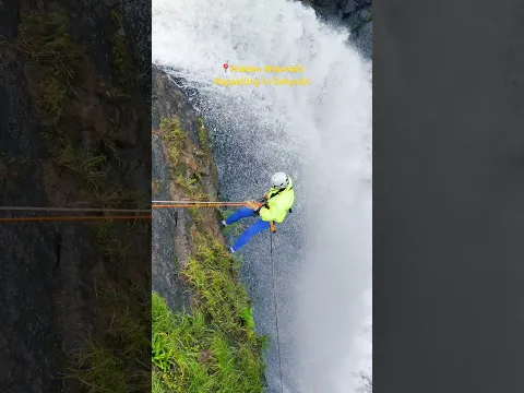 Waterfall Rappelling in Sahyadri⛰️ #waterfallrappeling #monsoontrek #ridergirlvishakha