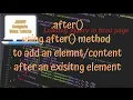 jQuery Tutorials - using jquery after method to add content after an html element