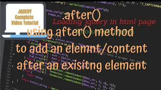 jQuery Tutorials - using jquery after method to add content after an html element