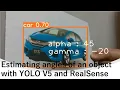 Estimating angles of an object with YOLOv5 and RealSense