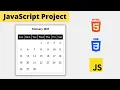 Create a Monthly Calendar JavaScript Project Tutorial For Beginners
