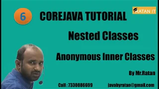 Core java Tutorial Nested Classes -6 Anonymous Inner Classes By Ratan Sir