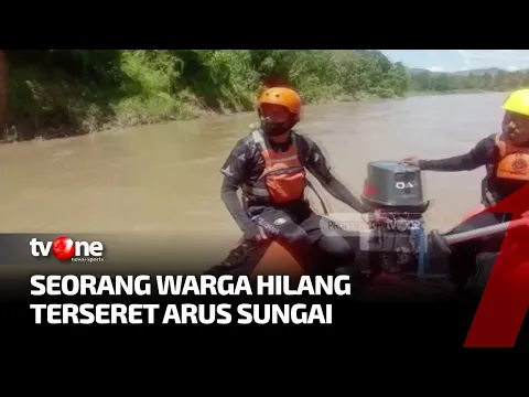 Seorang Pria Hanyut Terseret Derasnya Arus Sungai
