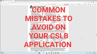 Common Mistakes to avoid on CSLB Applications