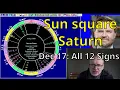 Wed Dec 17 2025 astrology ALL 12 SIGNS Sun squ Saturn