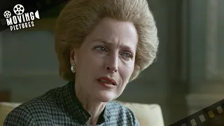 thatcher begs the queen for help the crown gillian anderson olivia colman 