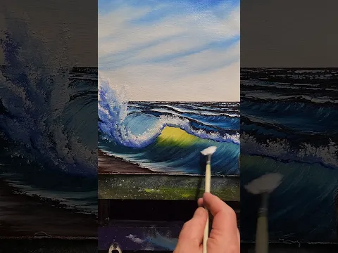 BOB ROSS FAN BRUSH BIG OL' WAVE #bobross #shorts