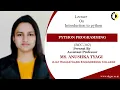 INTRODUCTION TO PYTHON PYTHON PROGRAMMING LECTURE 01 BY MS ANUSHKA TYAGI AKGEC