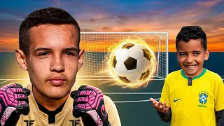 O Pequeno Jogador Contra um Goleiro Profissional de Futebol😱