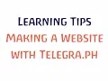 Making a website with Telegra ph