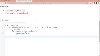 LeetCode Weekly Contest 339 6363 Convert an Array Into a 2D Array With Conditions Python