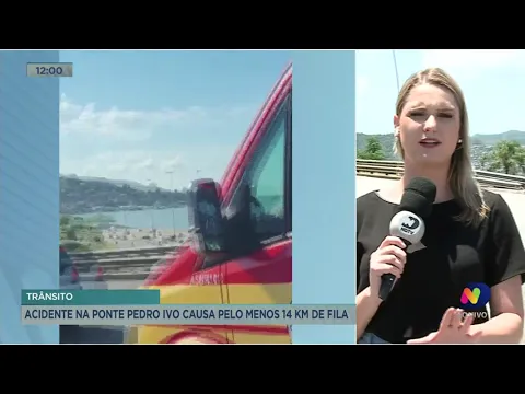Acidente na ponte Pedro Ivo em Florianópolis causa pelo menos 14 km de fila