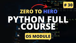 OS Module Working With Directories Python Tutorial - Python Full Course 2023