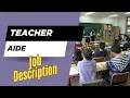 Job description of Teacher Aide - Role Responsibilities Skills