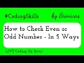 How to Check Even or Odd Number in Java Coding Skills