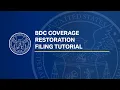 BDC Coverage Restoration Filing Tutorial