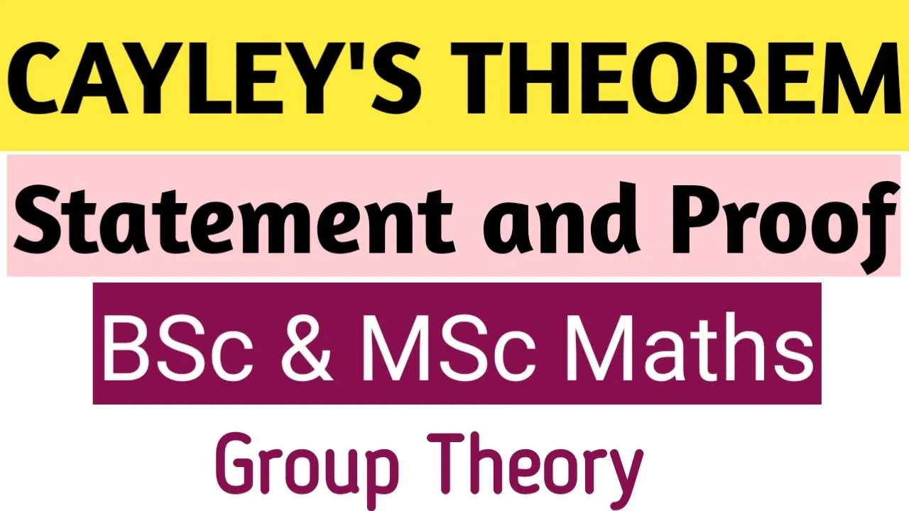 CAYLEY'S THEOREM | Cayley's Theorem proof | Group Theory | Ug pg maths | Bsc maths