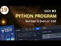 Lecture Unit Python Program to print whether a number is Even Odd or Zero