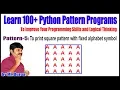 Learn 100 Python Pattern Pattren - 5 To print square pattern with fixed alphabet symbol