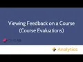 One45 Analytics Viewing Feedback on a Course Course Evaluations