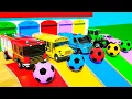 Download Lagu Wheels on the Bus + Bingo Song | Oh no! Cars Fell into Color Lake | Baby Nursery Rhymes \u0026 Kids Songs