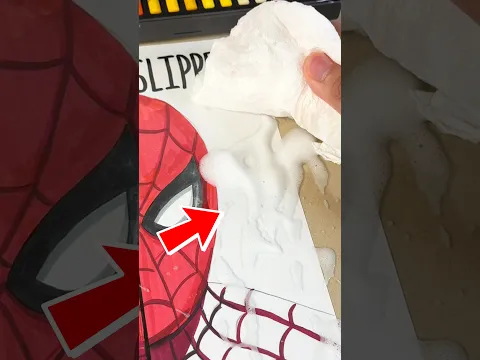 STICKY VS SLIPPERY DRAWING?❤️✨ (PART 2) #spiderman #art #drawing #shorts