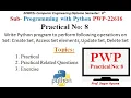 Python Practical-8 Perform Operations on Set MSBTE PWP 22616
