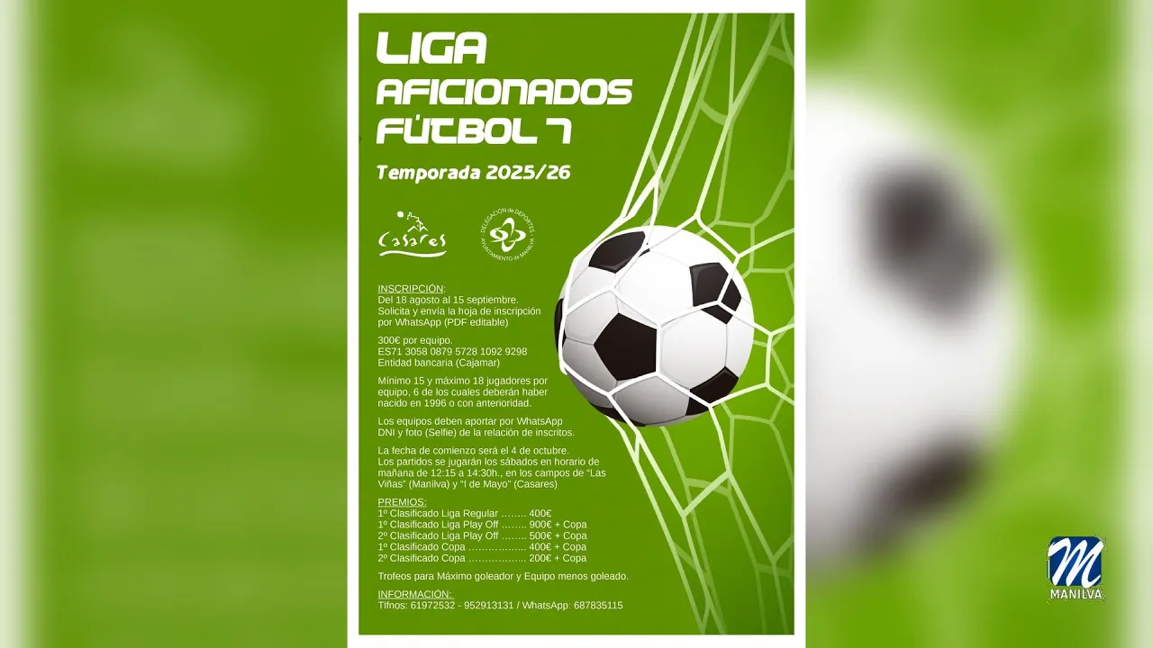 Aún pueden formar parte de la Liga de Aficionados de Fútbol 7