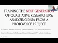 CIRA s Qualitative Research Discussion Group presents Analyzing Data from a Photovoice Project