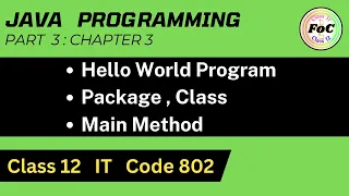 Java Class 12 Main method Hello World Program Package Information Technology IT Code 802