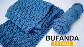 🤩APRENDE A TEJER ESTA MARAVILLOSA BUFANDA FANTASÍA / FÁCIL A DOS AGUJAS  PASO A PASO