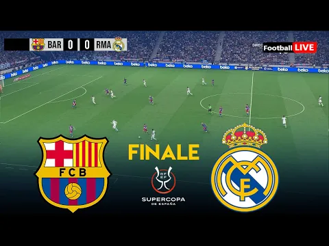 Video Thumbnail: BARCELONE vs REAL MADRID - Finale Supercoupe d'Espagne 2026 aujourd'hui Simulation PES