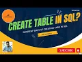 How to Create Table in SQL learn sql sql basics