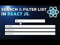 React js Search Filter List Search Bar in React js React Search list Easy Tutorial