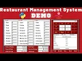 Restaurant Management System Demo Python GUI Desktop Application Tkinter
