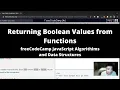 Returning Boolean Values from Functions Basic JavaScript freeCodeCamp tutorial