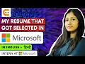 My Resume That Got Selected In Microsoft How My Resume Got Selected In Microsoft CodingNinjasIndia