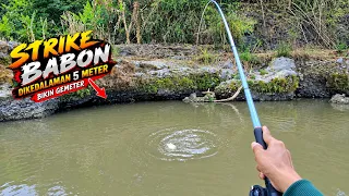Mancing di Kedalaman Lima Meter Strike ikan Babon Bikin Gemeter #LM39