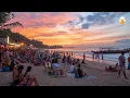 Lagu Lombok, Indonesië🇮🇩 Echte sfeer bij zonsondergang op het strand van Senggigi (4K HDR)